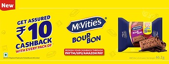 Rs. 10 cashback with mcvities bourbon