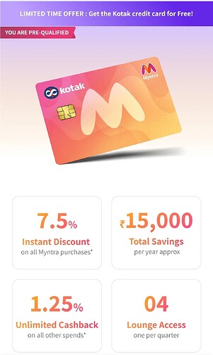 Myntra Kotak Credit Card Offer