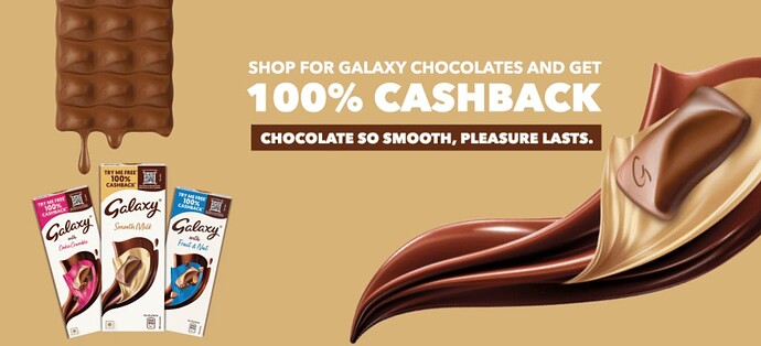 Cashback On Galaxy Chocolate Bar