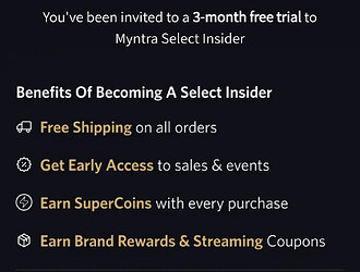 Myntra Insider 3-month Free Trial